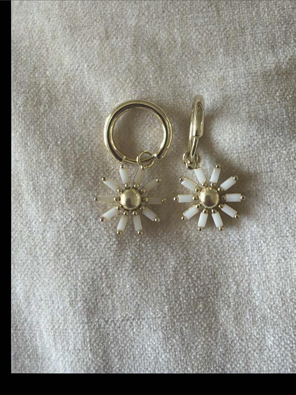 Madison Daisy Drop Huggie Hoop Earrings